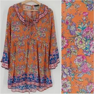 Tolani Printed Bell Sleeve Dress